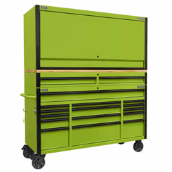 Sealey Superline PRO&reg; Black Edition Mobile Trolley with Wooden Worktop, Hutch & 2 Drawer Riser 15 Drawer 1549mm AP6115BEC ...