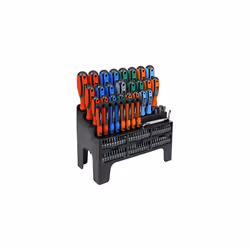 Siegen by Sealey Screwdriver, Bit & Nut Driver Set, 100pc, Colour-Coded with Display Stand - S01248