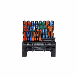 Siegen by Sealey Screwdriver, Bit & Nut Driver Set, 100pc, Colour-Coded with Display Stand - S01248