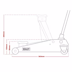 Sealey Low Profile Short Chassis Trolley Jack 2 Tonne - Orange 1020LEO