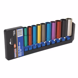 Sealey Deep Socket Set Premier Multi Coloured 3/8" Sq Drive 10pc AK285D