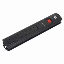 Sealey 2.6m Extension Lead with USB Ports - Black EL34USBB