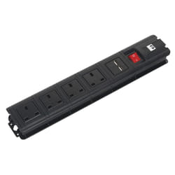 Sealey 2.6m Extension Lead with USB Ports - Black EL34USBB