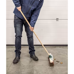 Sealey Heavy-Duty Stiff/Hard Bristle Broom with Scraper 16"(405mm) BM16SC