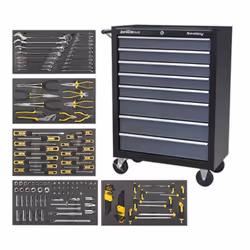 Sealey Rollcab 8 Drawer with 145pc Tool Kit - Black/Grey AP35TBCOMBO3