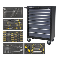 Sealey Rollcab 8 Drawer with 145pc Tool Kit - Black/Grey AP35TBCOMBO3