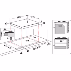 Hotpoint FTGHG 641 D/H(BK) Black Built-in 60 cm Gas 4 zone(s) - Additional view 8