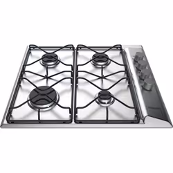 Hotpoint PAN 642 IX/H, Black, Stainless steel, Built-in, 58 cm, Gas, Stainless steel, 4 zone(s)