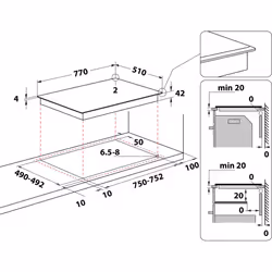 Hotpoint HR 724 B H Black Built-in 77 cm Ceramic 4 zone(s) - Additional view 8