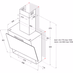 Hotpoint PHVP 6.4F AL K/1 Wall-mounted Black, Metallic 384 m³/h - Additional view 5