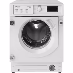 Hotpoint Integrated Washer Dryer BI WDHG 861484 UK, Front-load, Built-in, White, Left, White, Buttons, Rotary, Touch