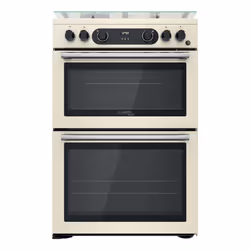 Hotpoint Double Cooker CD67G0C2CJ/UK, Range cooker, White, Rotary, Jasmine, Stainless steel, Front