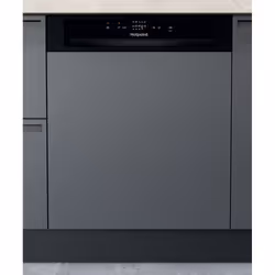 Hotpoint HBC 2B19 UK N, Semi built-in, Full size (60 cm), Black, Black, Buttons, 1.55 m