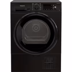 Hotpoint H3 D91B UK, Freestanding, Front-load, Condensation, Black, Rotary, 1.5 m
