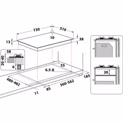 Hotpoint PPH 75G DF IX UK Silver Built-in 75 cm Gas 5 zone(s) - Additional view 5