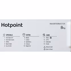 Hotpoint BI WMHG 81485 UK washing machine Front-load 8 kg 1400 RPM White - Additional view 7
