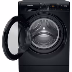 Hotpoint 9kg Washing Machine Black Freestanding With Steam & Woolcare
