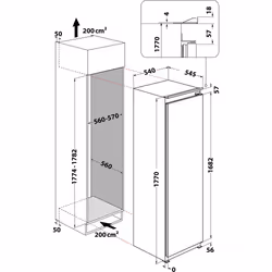 Hotpoint HTSD18F013H1 Upright freezer Built-in 241 L E White - Additional view 6