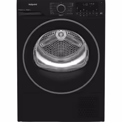 Hotpoint C HD 94M BBS UK, Freestanding, Front-load, Heat pump, Black, Buttons, Rotary, Right