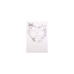 Mrs & Mrs Wedding Congratulations Card - Contemporary Design with Gem and Ribbon Attachments