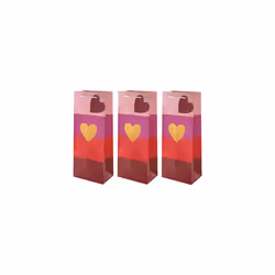 Love Hearts Bottle Bag Bundle - 3 Bags in 1 Contemporary Design Pink & Red 25569932