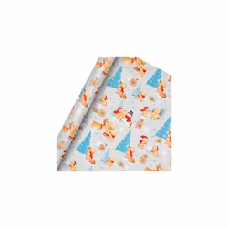Forever Friends Christmas Wrapping Paper and Gift Tag Bundle - 3 Rolls of Paper in 1 Design with 3 Packs of 5 Gift Tags