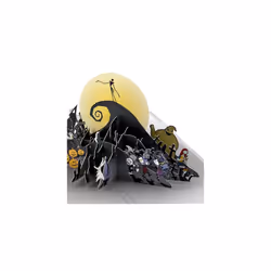 Christmas Card, The Nightmare Before Christmas Card, 3D & Pop Up Card, With Gold Foil Details, Black, Navy