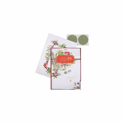 Boxed Christmas Card for Wife - Classic Seasonal Foliage Design