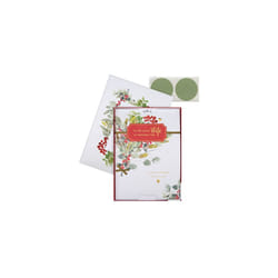 Boxed Christmas Card for Wife - Classic Seasonal Foliage Design