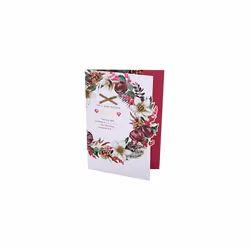 Boxed Christmas Card for Mum - Traditional Wreath and Verse Design
