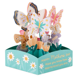 Mothers Day Card - 3D Mini Pop-Up Florals & Butterflies Design