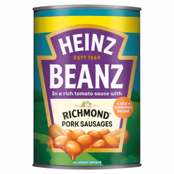 Heinz Baked Beanz with Pork Sausages in Tomato Sauce (415g) - Pack of 6