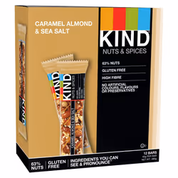KIND Caramel Almond & Sea Salt - Gluten Free - Healthy Snack Bar - 12x 40g bar