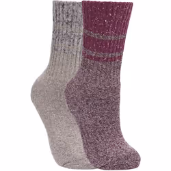 Trespass Womens/Ladies Hadley Hiking Boot Socks (2 Pairs) - 3/6 UK, Grape Wine/Oatmeal
