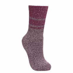 Trespass Womens/Ladies Hadley Hiking Boot Socks (2 Pairs) - 3/6 UK, Grape Wine/Oatmeal