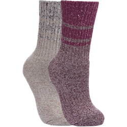 Trespass Womens/Ladies Hadley Hiking Boot Socks (2 Pairs) - 6/9 UK, Grape Wine/Oatmeal