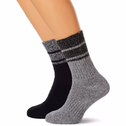 Trespass Mens Hitched Two Tone Anti Blister Hiking Boot Socks (2 Pairs) - 7/11 UK, Black/Grey Marl