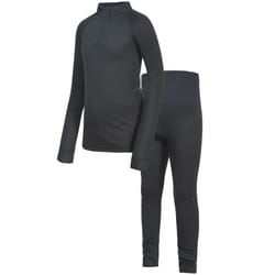 Trespass Kids Unisex Unite360 Thermal Base Layer Set (Top And Bottoms) - 5/6 Years, Black