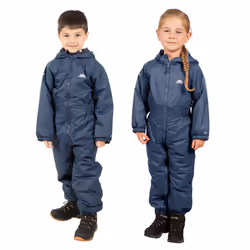 Trespass Kids Unisex Dripdrop Padded Waterproof Rain Suit - 5/6 Years, Navy Blue