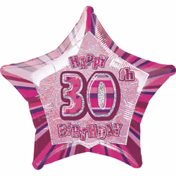 Unique Party Happy 30th Birthday Star Foil Balloon