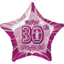 Unique Party Happy 30th Birthday Star Foil Balloon