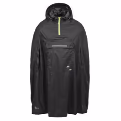 Trespass Qikpac Unisex Hooded Waterproof Packaway Poncho - S, Black
