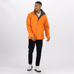 Regatta Mens Standout Ardmore Jacket (Waterproof & Windproof) - XL, Sun Orange/Seal Grey