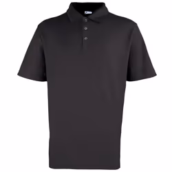 Premier Mens Stud Heavyweight Plain Pique Polo Shirt - L, Black