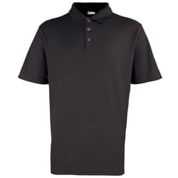Premier Mens Stud Heavyweight Plain Pique Polo Shirt - L, Black