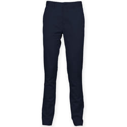 Front Row Mens Cotton Rich Stretch Chino Trousers - 32R, Navy