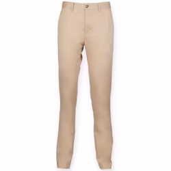 Front Row Mens Cotton Rich Stretch Chino Trousers - 34R, Stone