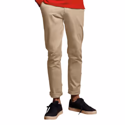 Front Row Mens Cotton Rich Stretch Chino Trousers - 34R, Stone