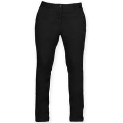 Front Row Womens/Ladies Cotton Rich Stretch Chino Trousers - S, Black
