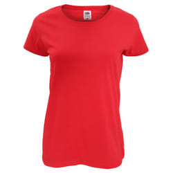 Fruit Of The Loom Womens/Ladies Short Sleeve Lady-Fit Original T-Shirt - 2XL, Red